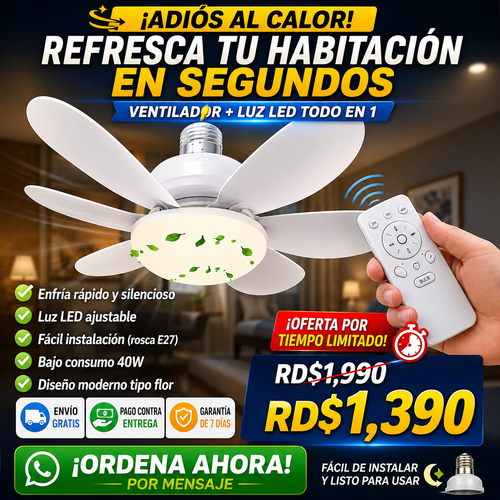 Abanico luz LED